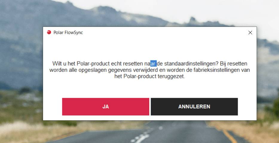 Fabriekinstellingen polar Grit X Polar Flow