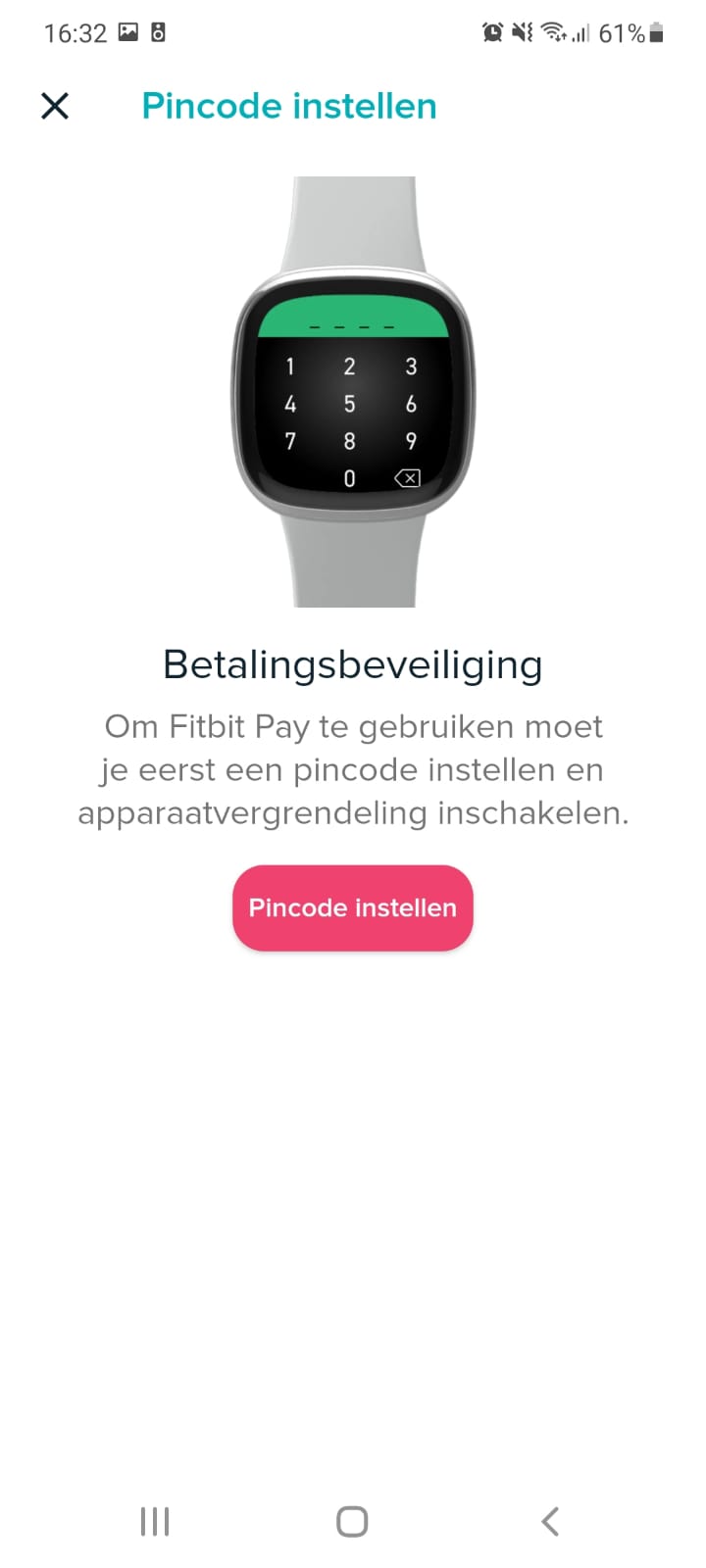 Fitbit Pay pincode