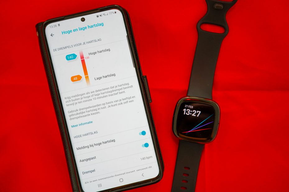 Fitbit Sense hoge lage hartslagwaarden drempel instellen meldingen