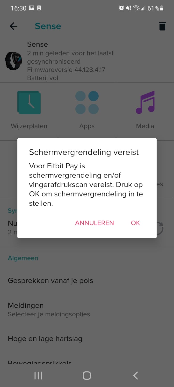 Schermbeveiliging schermvergrendeling Fitbit Pay