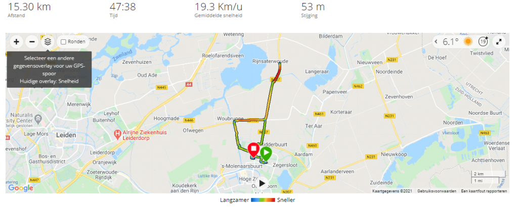 Fietsen GPS Garmin Forerunner kaart