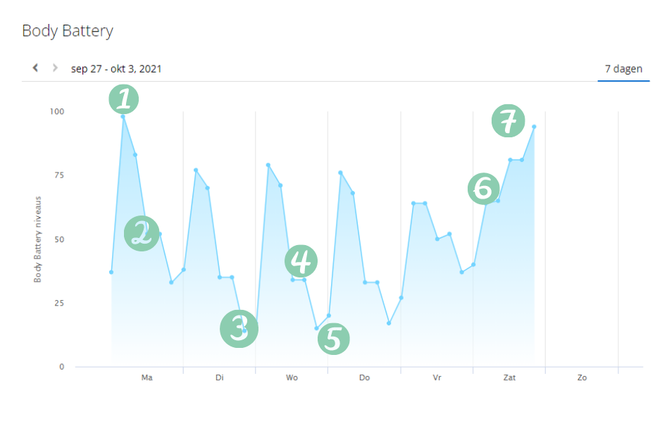 Mijn Body Battery Garmin