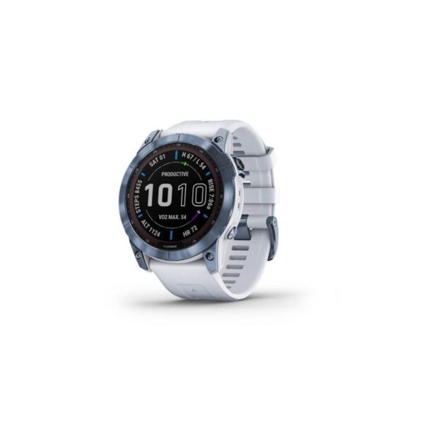 Garmin Fenix 7 Mineral BlueDLC titanium met Whitestone polsband